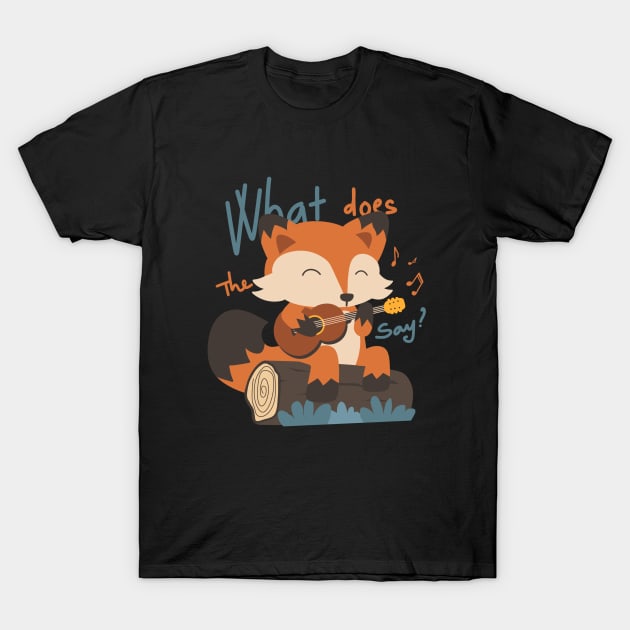 What does the fox say? Funny a cute fox T-Shirt by Nine Tailed Cat